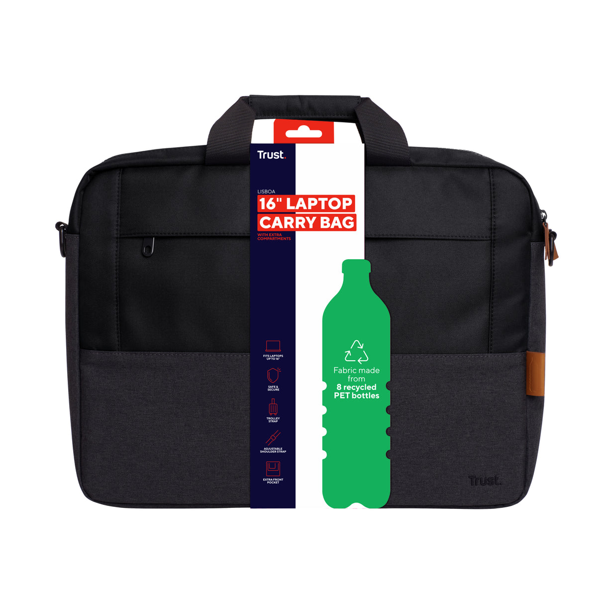 Trust Lisboa Mallette pour Ordinateur Portable 40,6 cm (16") Noir