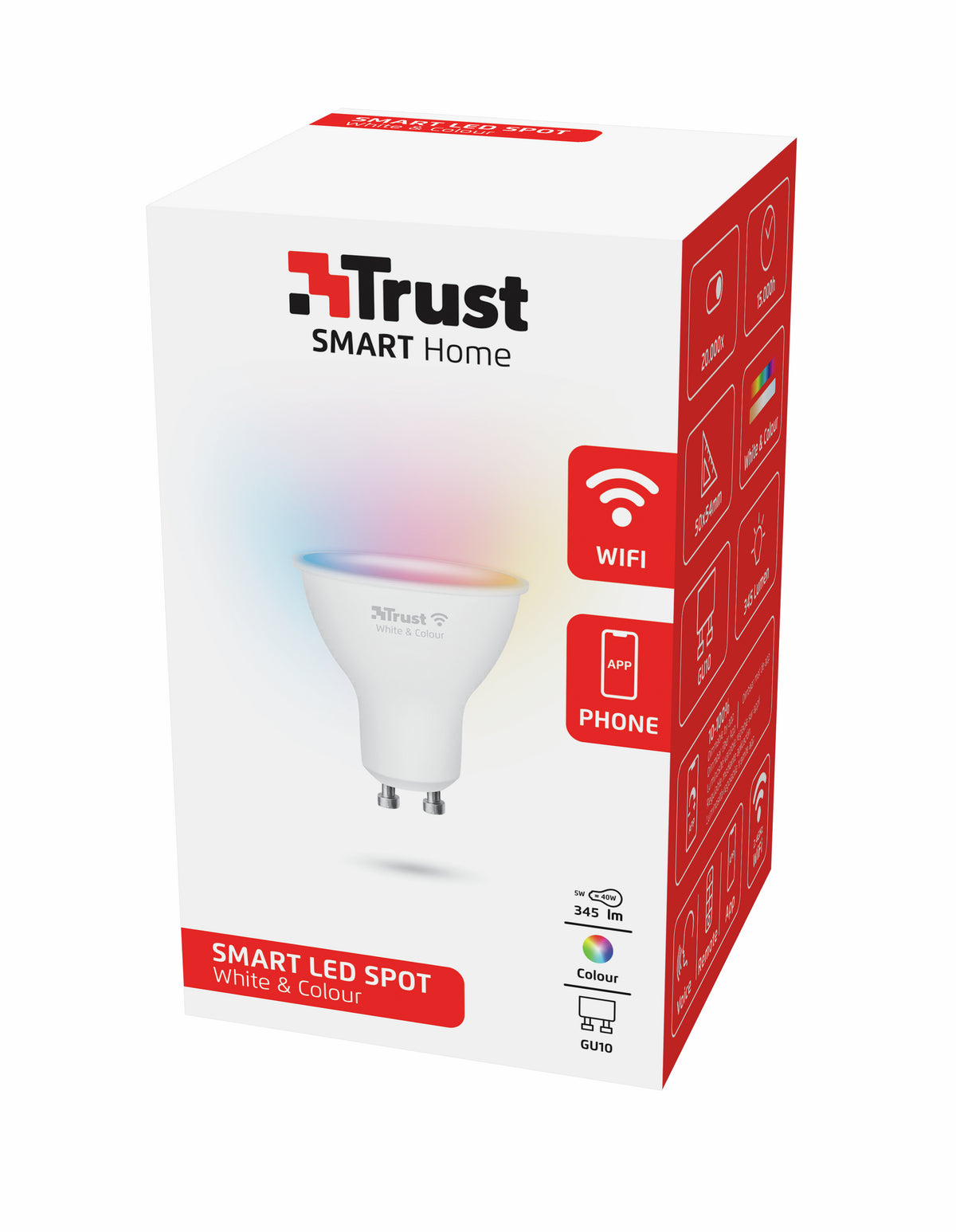 Trust 71279 Ampoule Intelligente Wi-Fi, Blanc