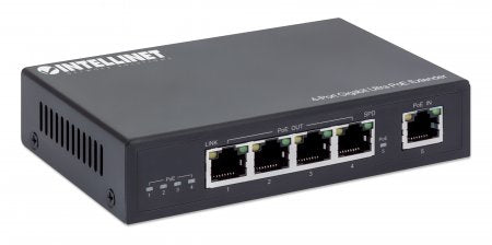 Intellinet Prolongateur Ultra PoE Gigabit 4 ports, Extension 100m, Budget 90W, IEEE 802.3bt/at/af, Boîtier Métal