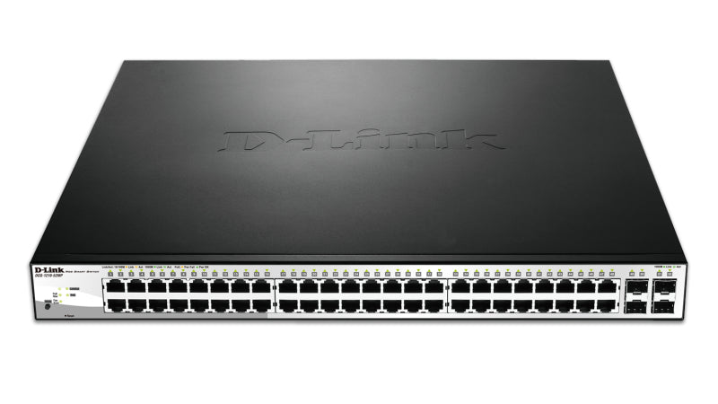 D-Link DGS-1210-52MP Switch Gigabit Ethernet Géré L2 PoE, 48 Ports RJ-45, 4 SFP, Noir/Gris