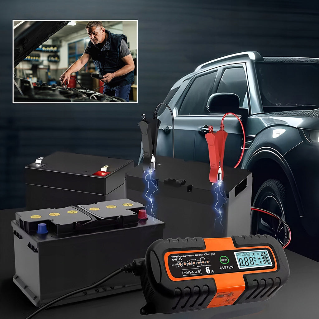 Chargeur-redresseur de batterie de voiture avec fonction de réparation AGM 6 V / 12 V Zenwire JMD-6S