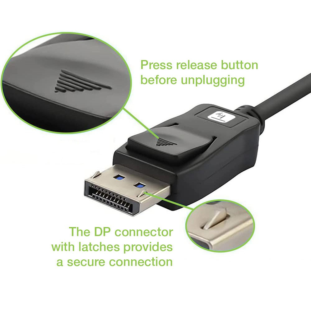 Câble DisplayPort ICOC-DSP-A21-020, 2 m, Noir