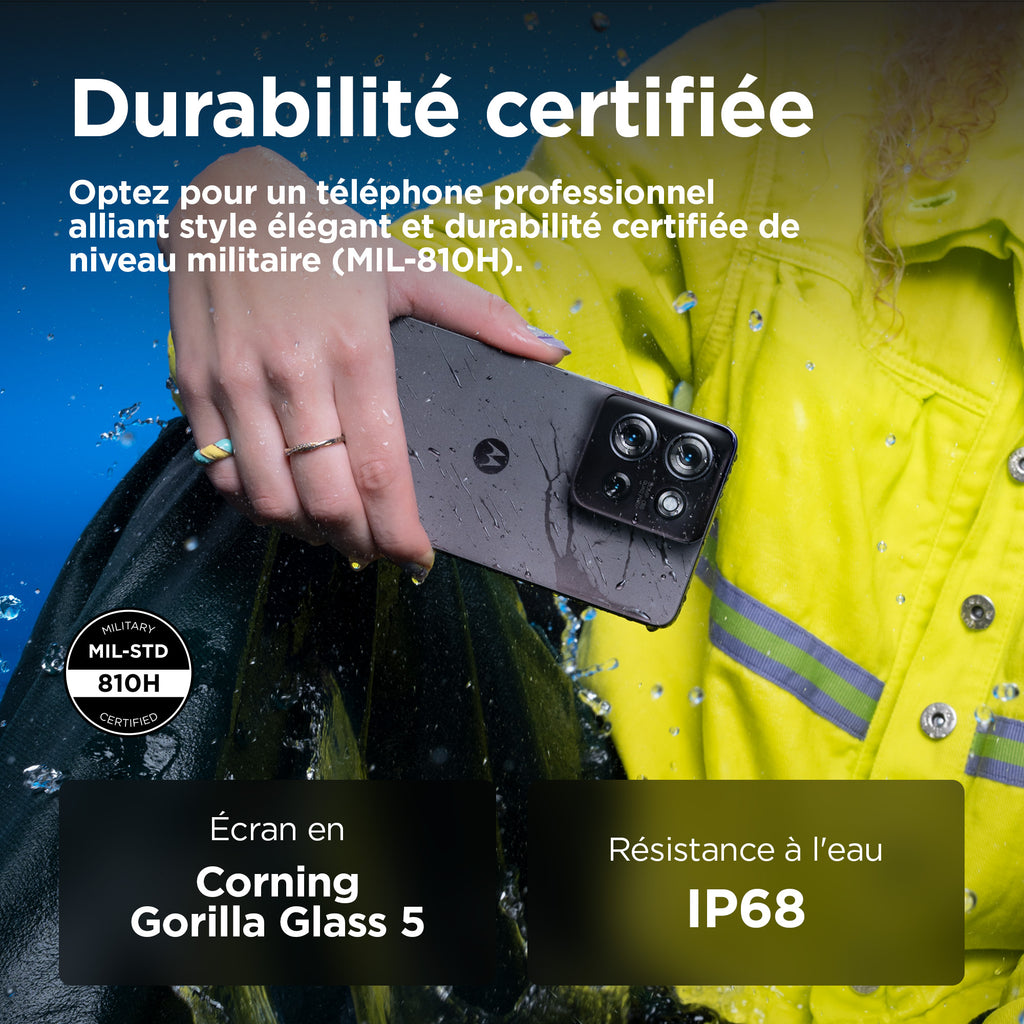 Motorola moto G75 5G 17,2 cm (6.78") Double SIM hybride Android 14 USB Type-C 8 Go 256 Go 5000 mAh Gris - vue 5