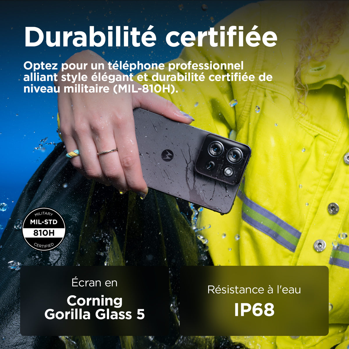 Motorola moto G75 5G 17,2 cm (6.78") Double SIM hybride Android 14 USB Type-C 8 Go 256 Go 5000 mAh Gris - vue 5