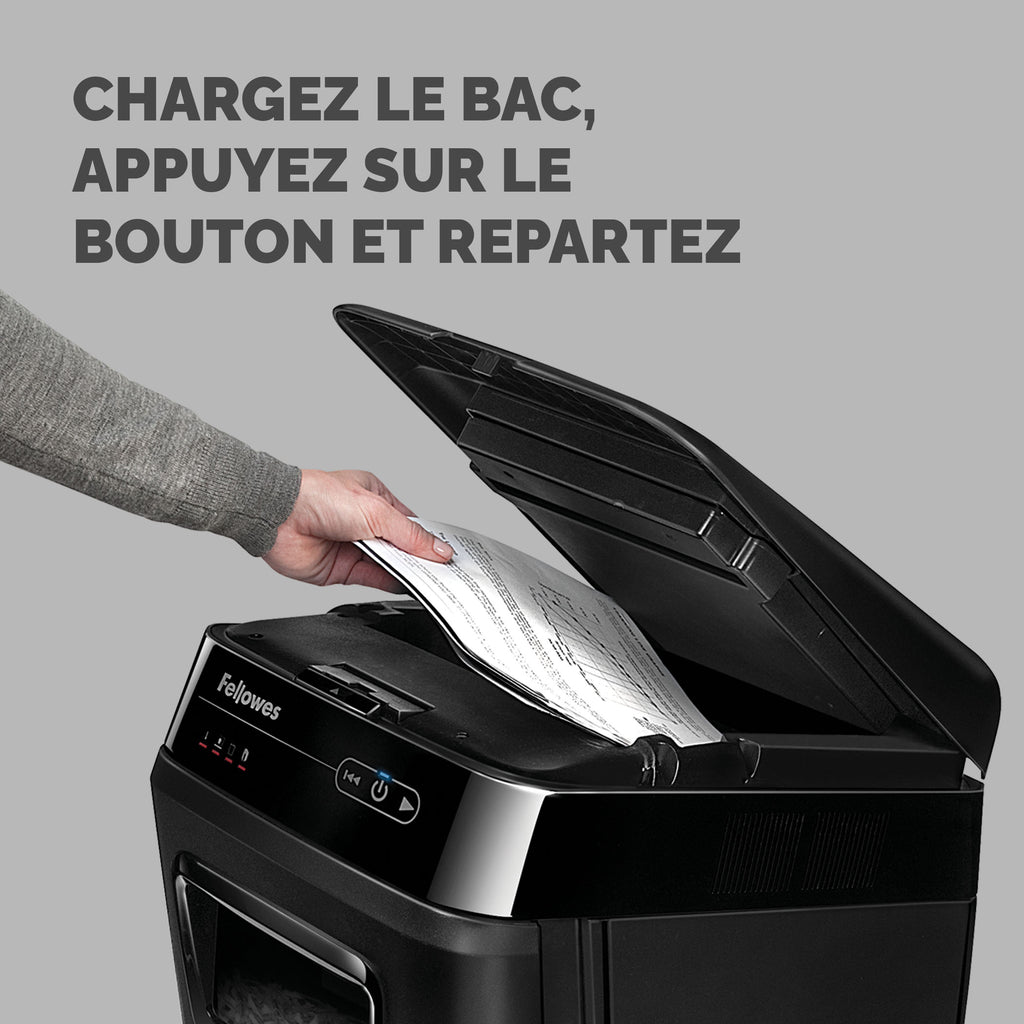 Fellowes AutoMax 200M Destructeur de Papier Micro-Coupe, Noir