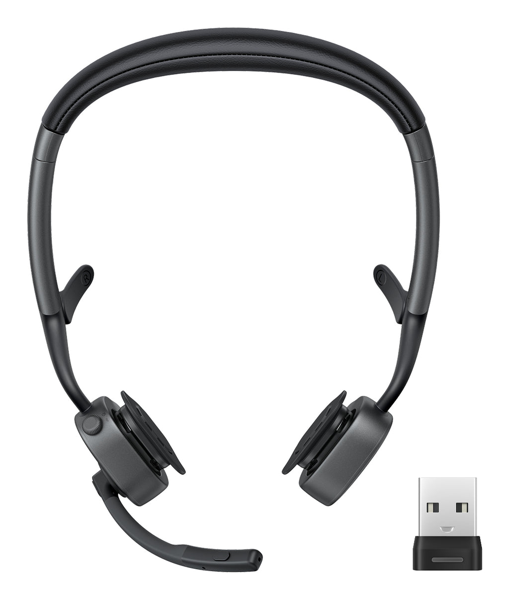 SHOKZ OpenMeet2 UC Casque Sans fil Open-ear Bureau/Centre d'appels Bluetooth Noir