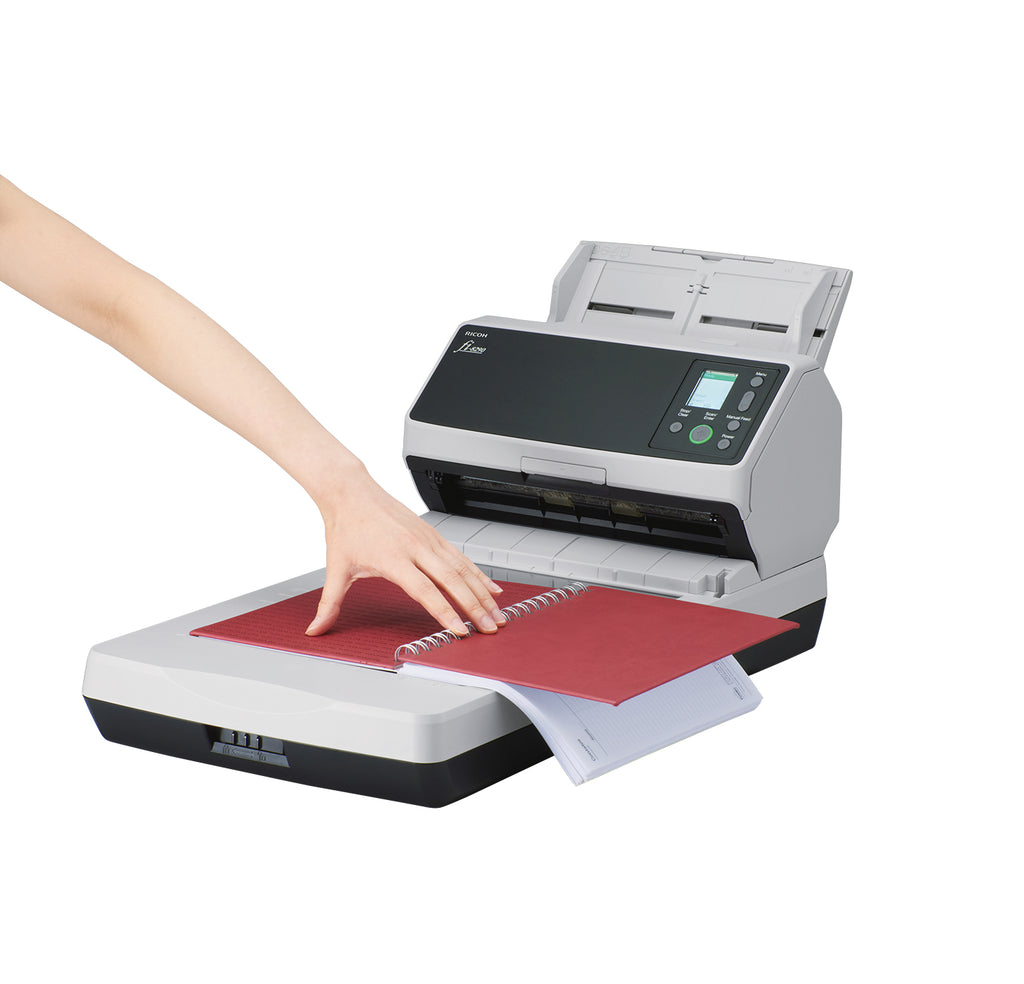 Ricoh fi-8290 Numériseur chargeur automatique de documents (adf) + chargeur manuel 600 x 600 DPI A4 Noir, Gris