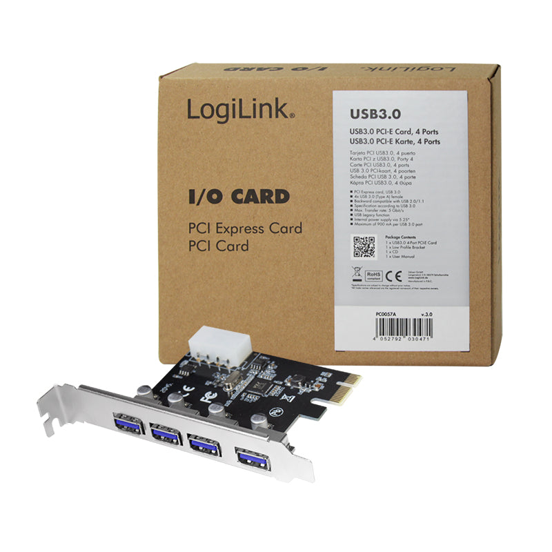 LogiLink PC0057A carte et adaptateur d'interfaces Interne USB 3.2 Gen 1 (3.1 Gen 1)