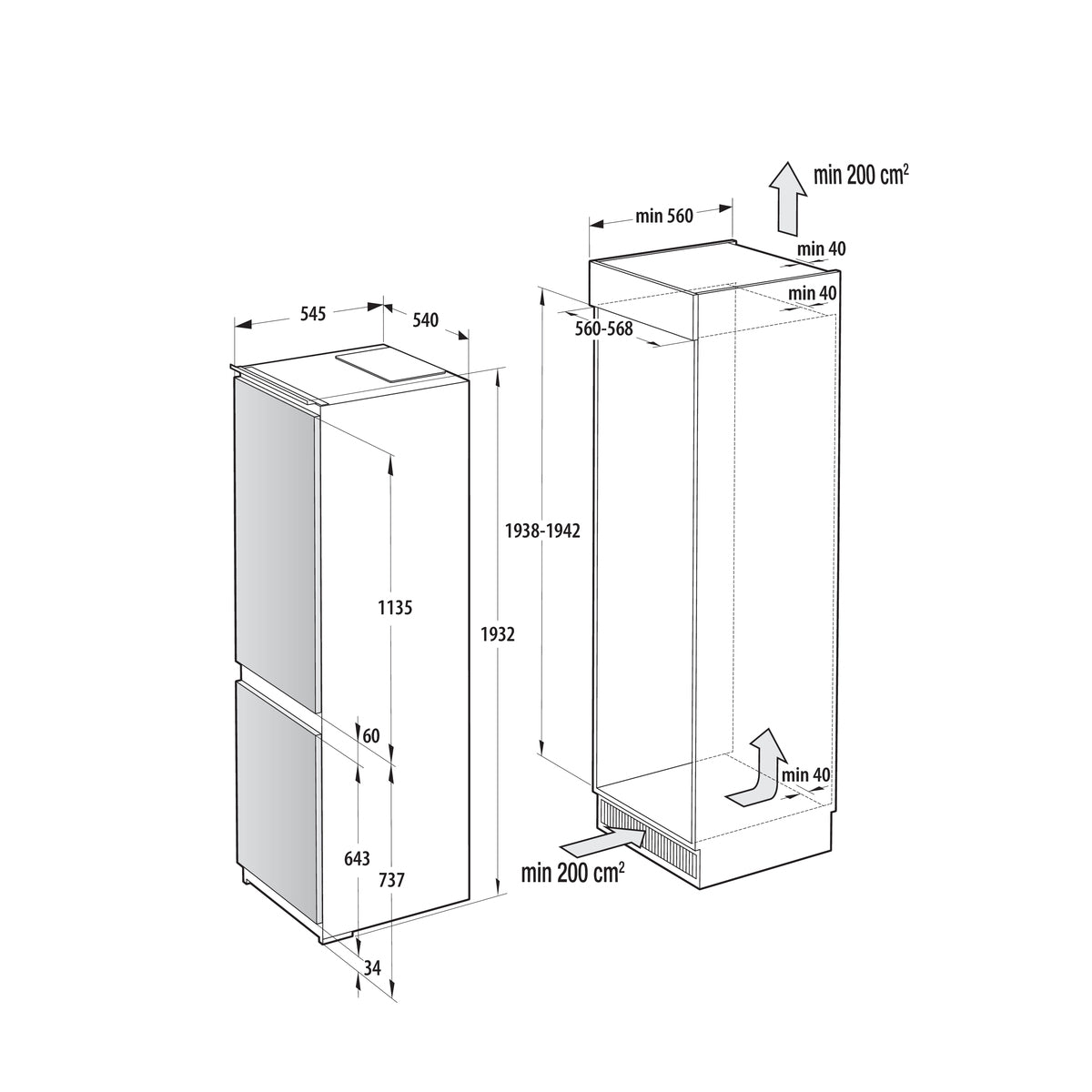 Gorenje NRKI519E41 Intégré 284 L Blanc