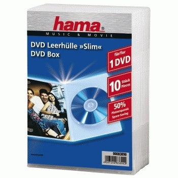 Hama DVD Jewel Case, Slim 10, transparent 10 disques