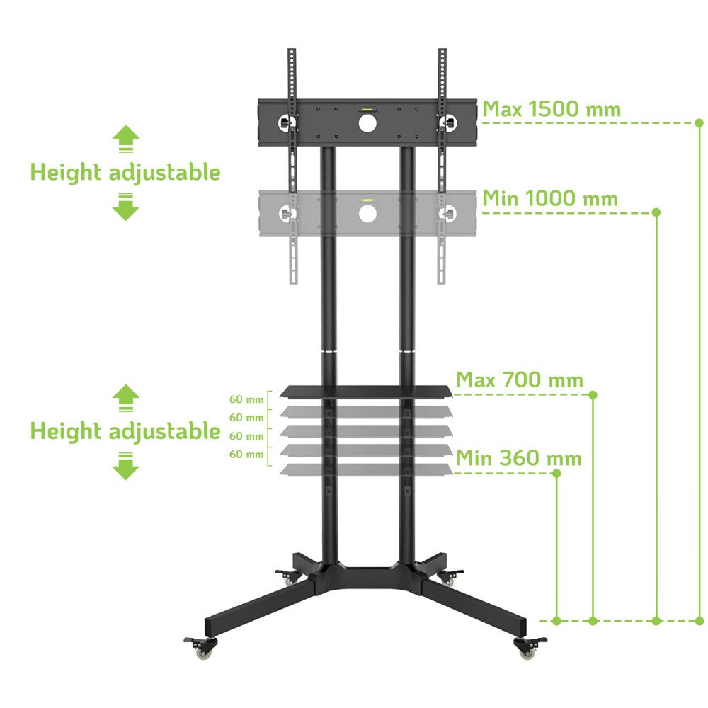 Support pour Téléviseur ICA-TR6 pour Écrans jusqu'à 165,1 cm (65") Noir
