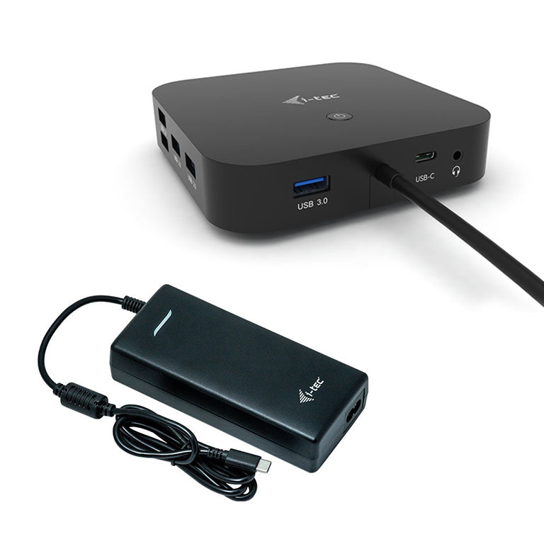 i-tec Station d'accueil USB-C Dual Display Power Delivery 100W avec Chargeur Universel 100W