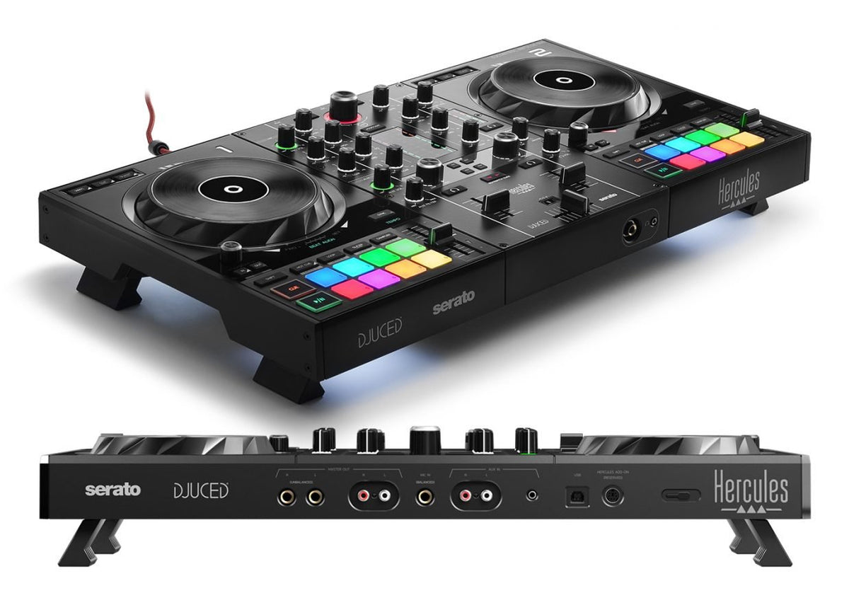 Hercules DJControl Inpulse 500 – Contrôleur DJ USB 2 voies pour Serato DJ Lite et DJUCED (inclus) - Interface audio inté