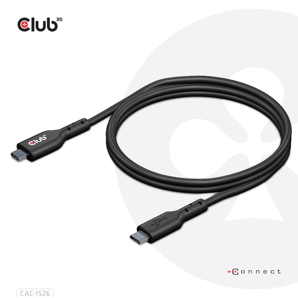CLUB3D CAC-1526 câble USB USB 3.2 Gen 1 (3.1 Gen 1) 1 m USB C Micro-USB B 5 Gbit/s Noir