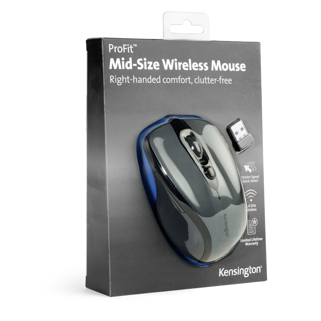 Kensington Pro Fit Souris Sans Fil Taille Moyenne, Gris Anthracite