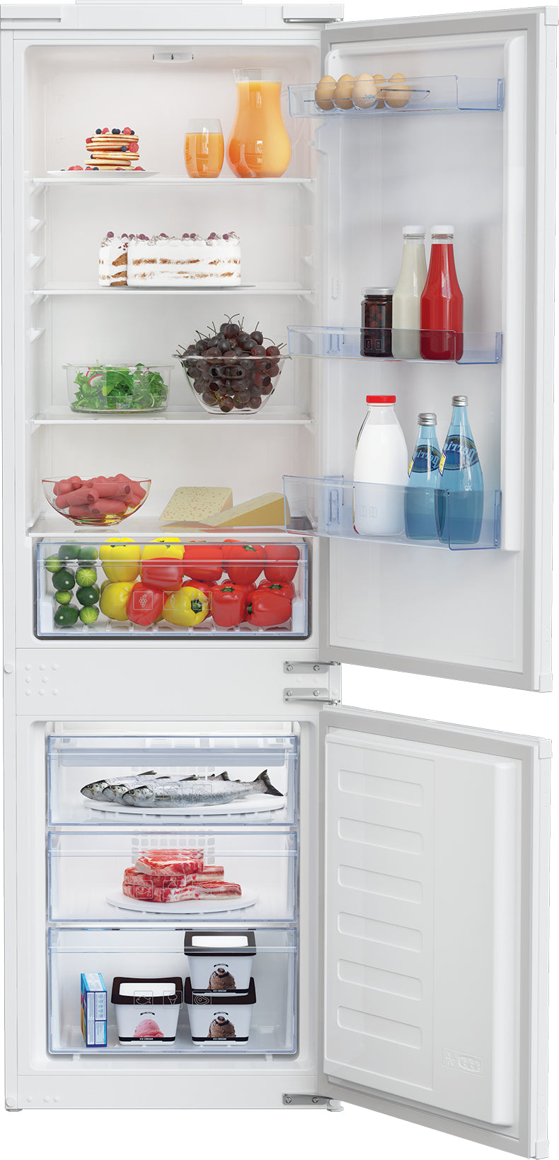 Beko BCSA285K4SN réfrigérateur-congélateur Intégré 271 L Blanc