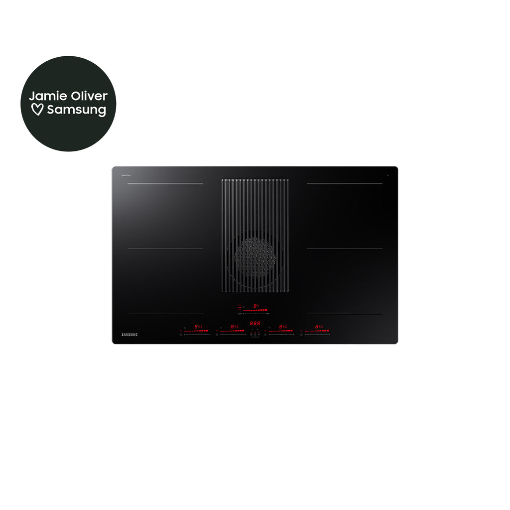 Samsung NZ84T9747VK/UR plaque Noir Intégré 83 cm Plaque avec zone à induction 4 zone(s) Hotte intégrée