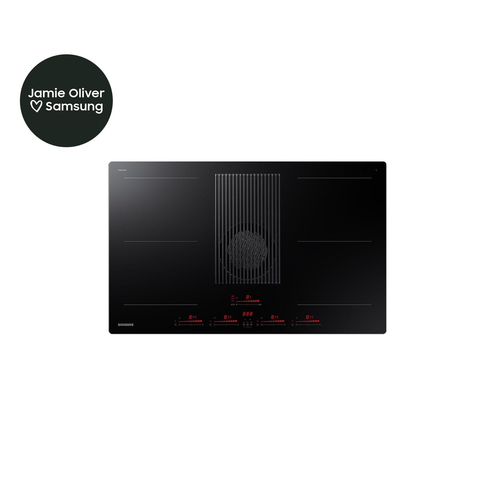 Samsung NZ84T9747VK/UR plaque Noir Intégré 83 cm Plaque avec zone à induction 4 zone(s) Hotte intégrée