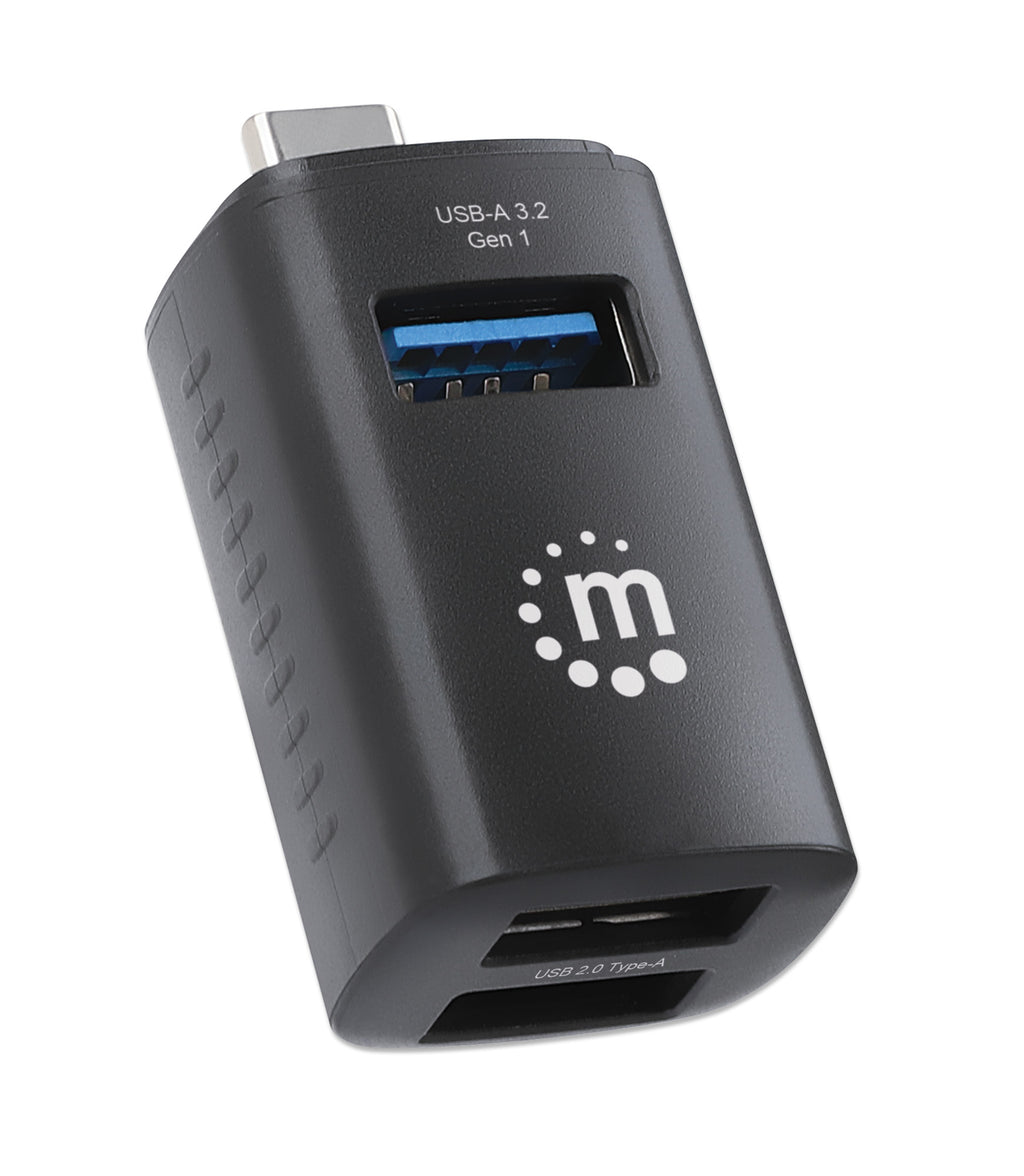 Manhattan Hub USB-C 3 ports ultra compact, 1x USB 3.0 5 Gbit/s et 2x USB 2.0 480 Mbit/s