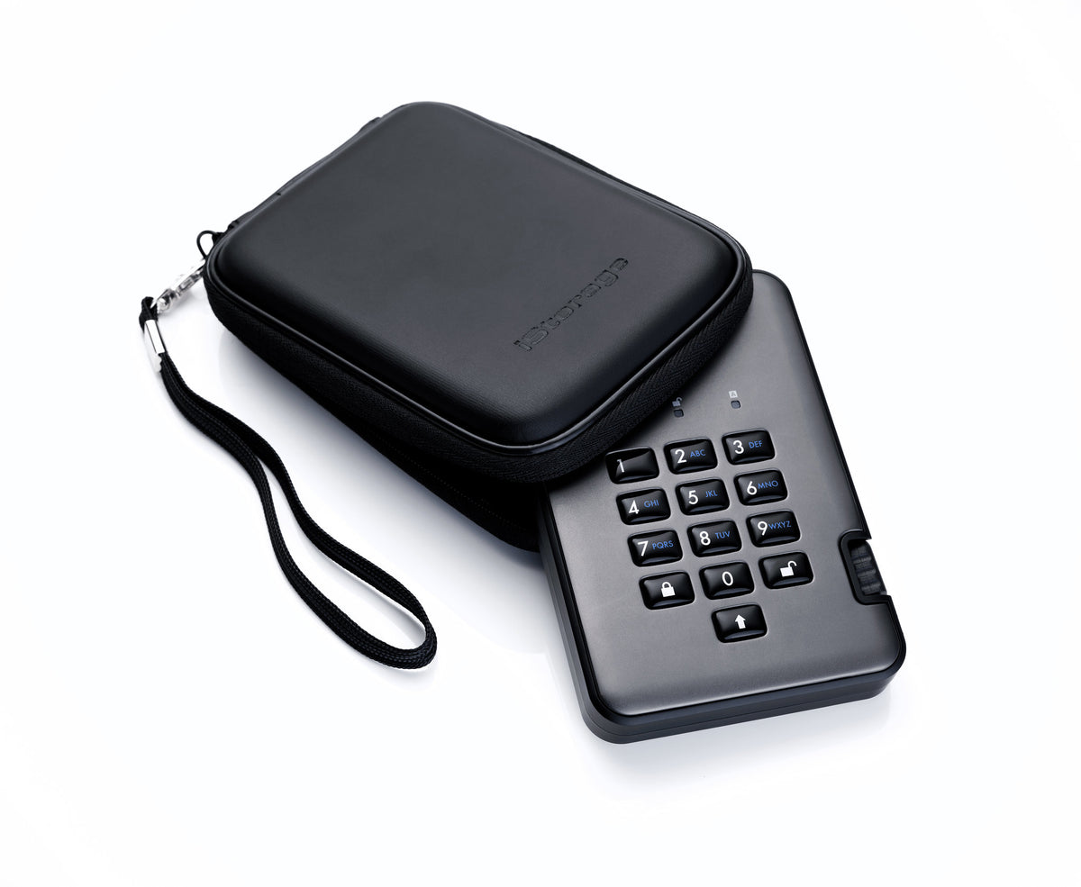 iStorage diskAshur PRO2 256-bit 128GB USB 3.2 secure encrypted solid-state drive IS-DAP2-256-SSD-128-C-G - vue 4