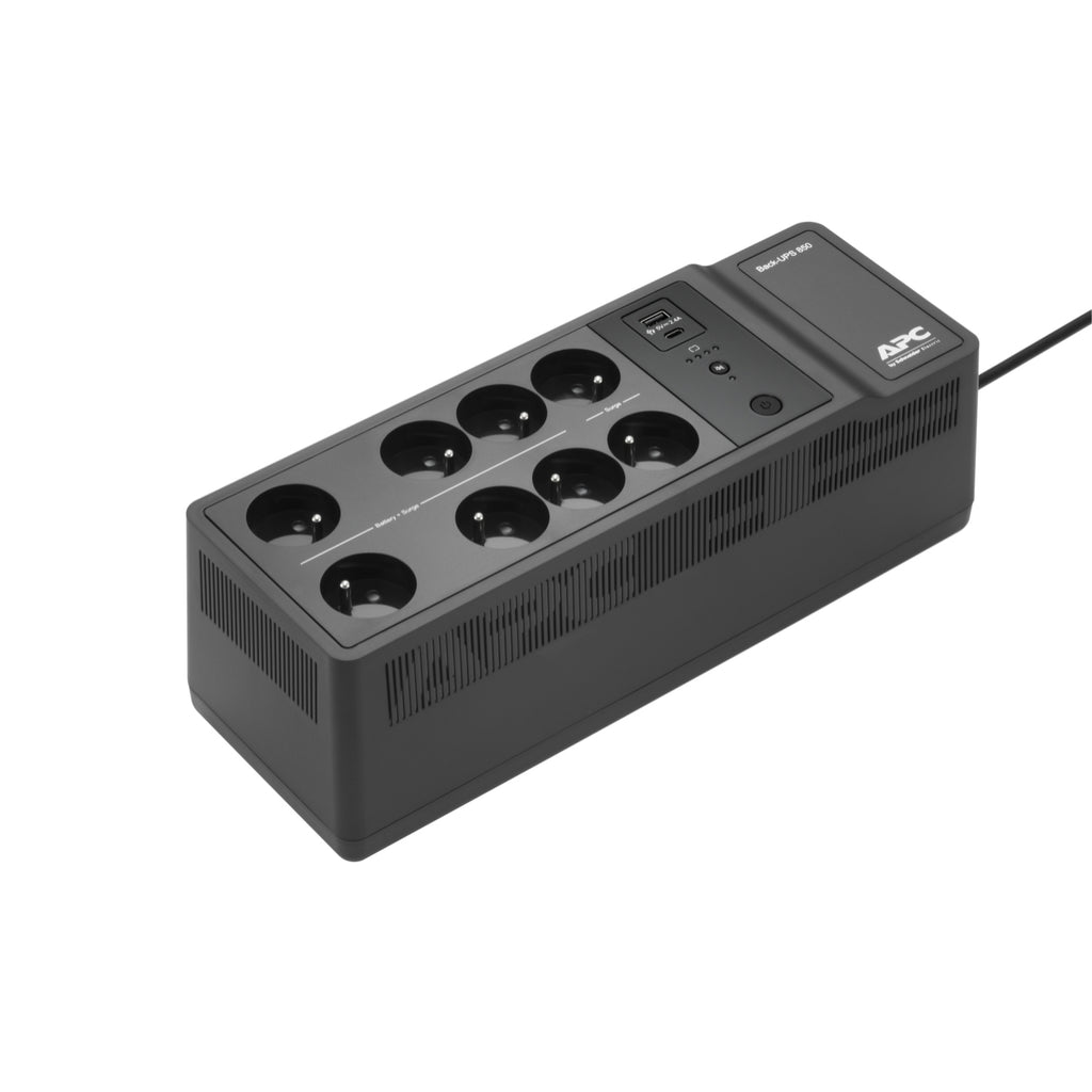APC Back-UPS BE850G2-FR - Onduleur 8x broches terre (Belgique), 850VA, 2 chargeurs USB, 1 port data USB - vue 2