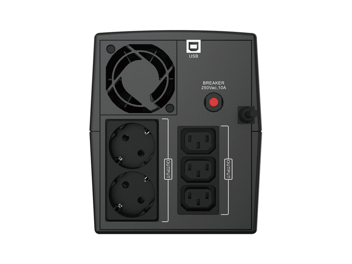Conceptronic ZEUS03EM alimentation d'énergie non interruptible Interactivité de ligne 1,2 kVA 720 W 5 sortie(s) CA