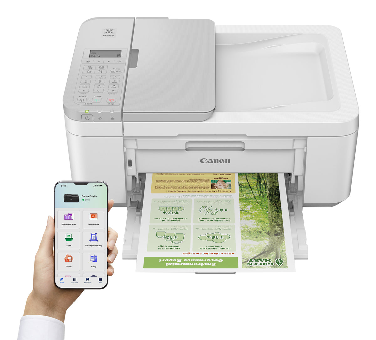 Canon PIXMA TR4756i Imprimante Jet d'encre A4, 4800 x 1200 DPI, Wifi, Blanc