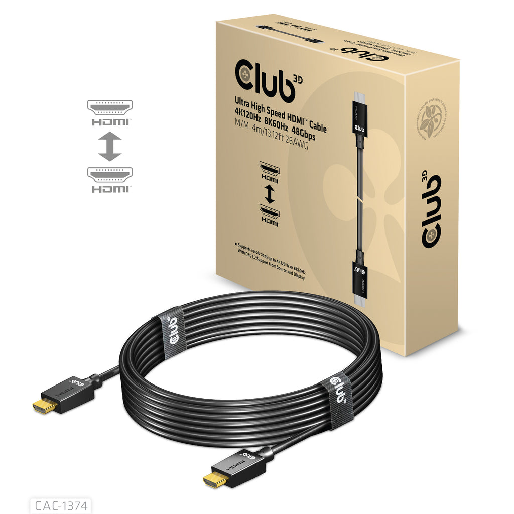 CLUB3D CAC-1374 Câble HDMI 2.1 Standard, 4 m, Noir