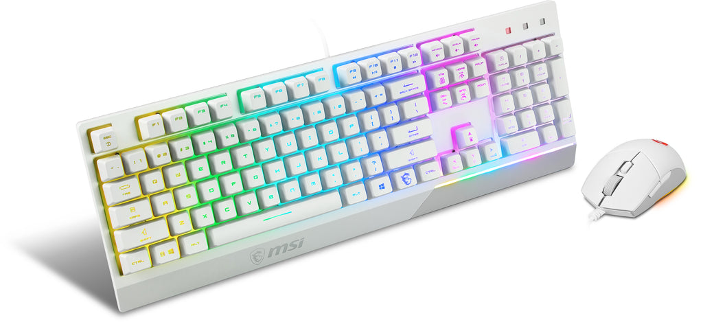 MSI S11-04DE305-CLA clavier Souris incluse Gaming USB QWERTZ Allemand Blanc
