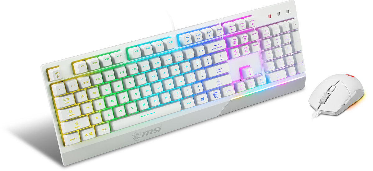 MSI S11-04DE305-CLA clavier Souris incluse Gaming USB QWERTZ Allemand Blanc