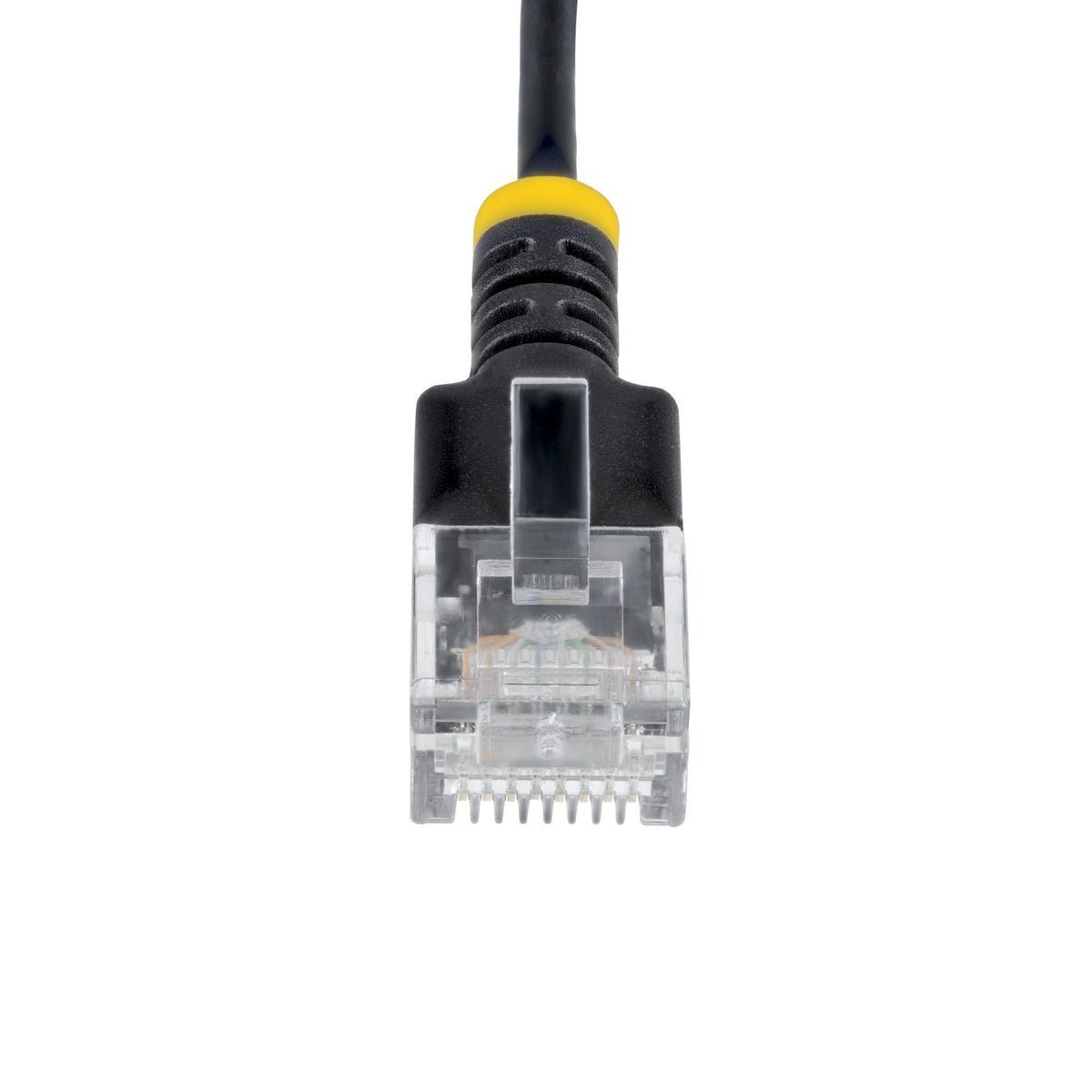 StarTech.com Câble Ethernet CAT6a Ultrafin Noir de 15cm, Sans Accroc, FTP, Fil de Cuivre Nu Pur, Cordon Patch Réseau RJ4