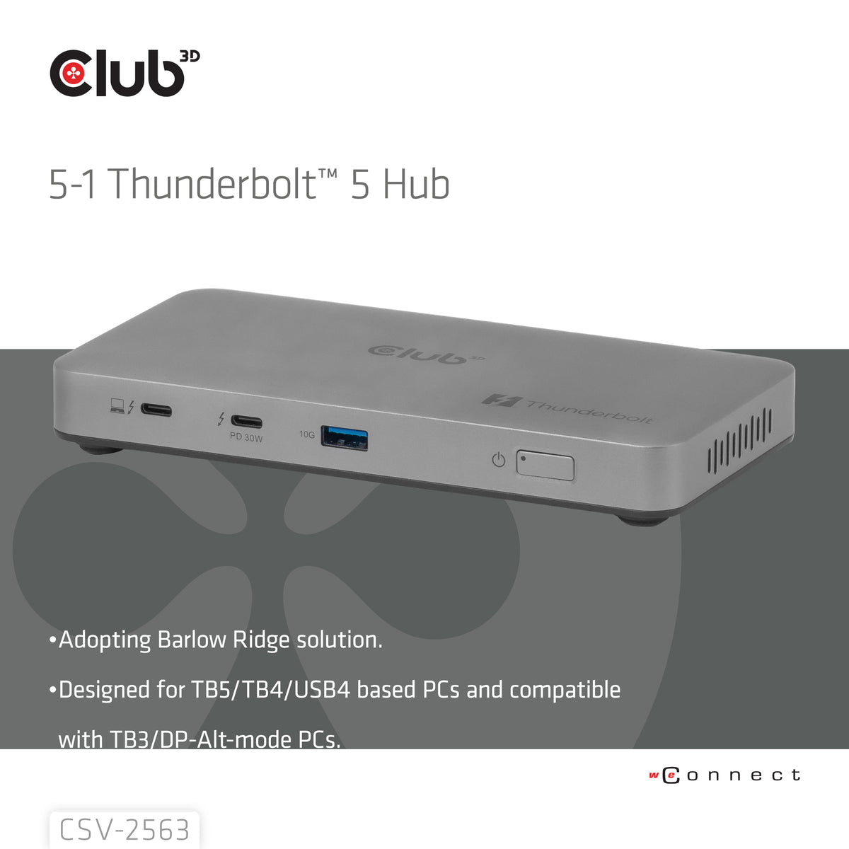 CLUB3D CSV-2563 Station d'accueil Thunderbolt 5, Argent