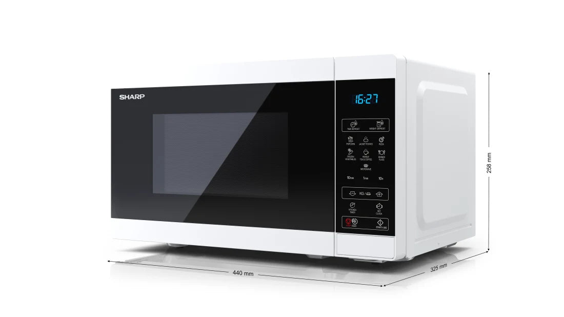 Sharp YC-MS02E-W micro-onde Noir, Blanc Micro-onde simple Comptoir 20 L 800 W