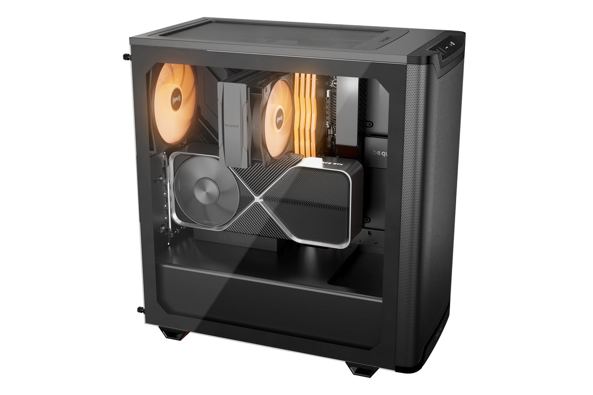 be quiet! Pure Base 501 Noir, Boîtier PC Vitré, Mini ATX / Micro ATX / ATX, 3 Ventilateurs Pure Wings 3 140mm PWM, Bande