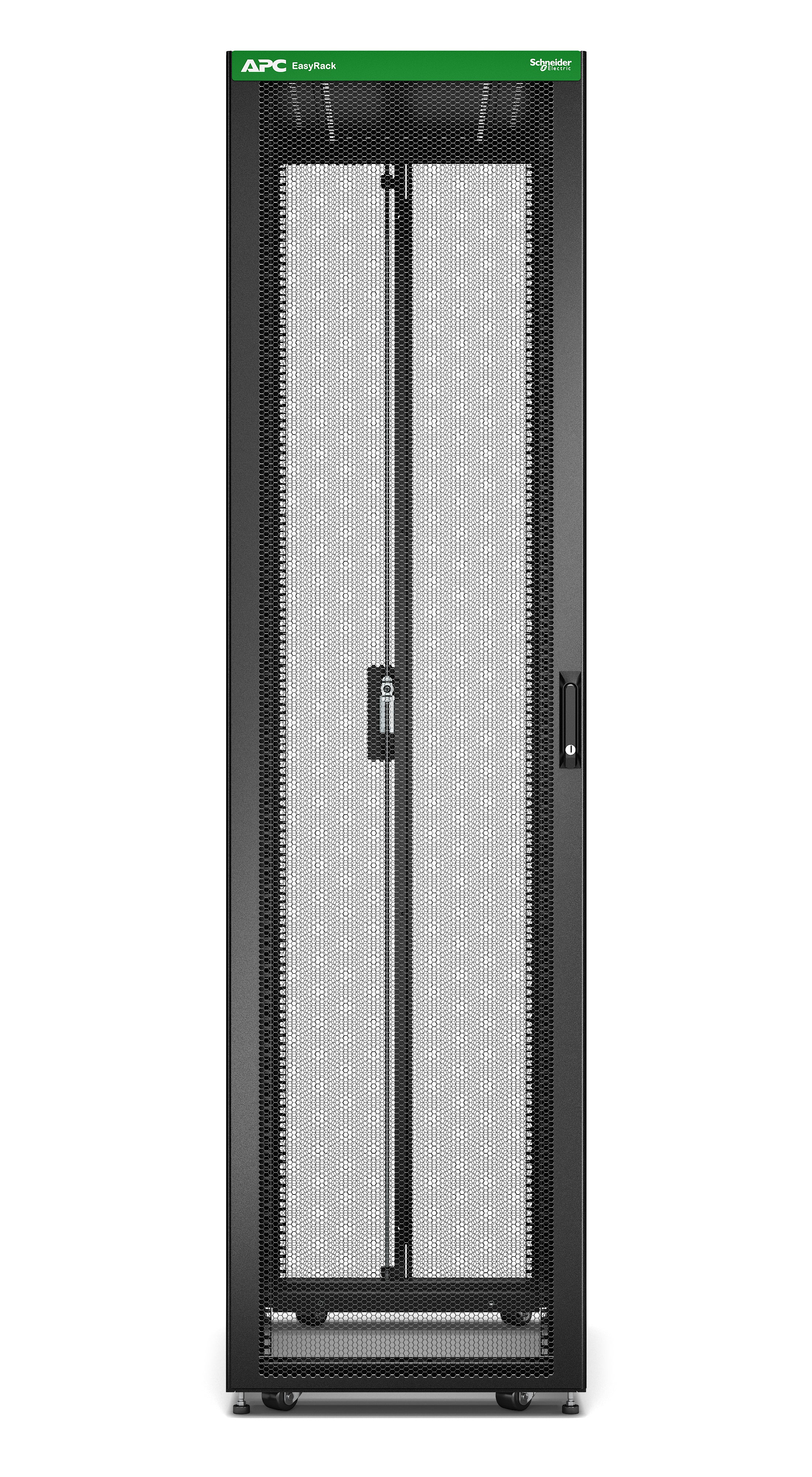 APC Baie EasyRack 600mm/48U/1000mm avec toit, panneau latéral, roulettes, noir