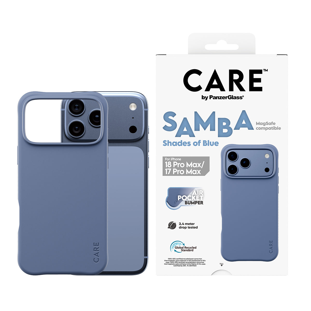 PanzerGlass CARE™ by ® Samba Case Shades of Blue w. MagSafe iPhone 2026 Pro Max | 17 Pro Max coque de protection pour té