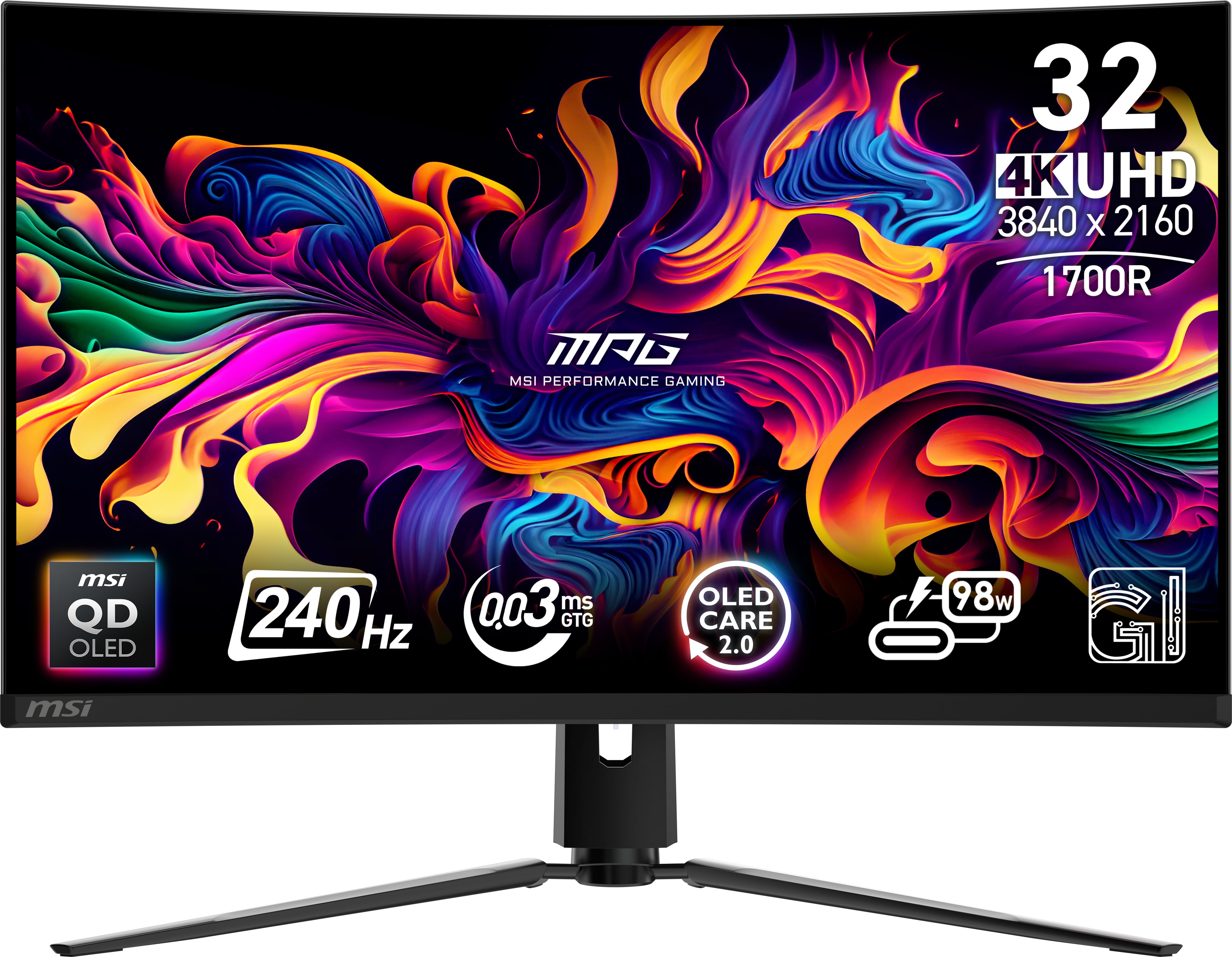 MSI MPG 321CURX QD-OLED écran plat de PC 80 cm (31.5") 3840 x 2160 pixels 4K Ultra HD Noir