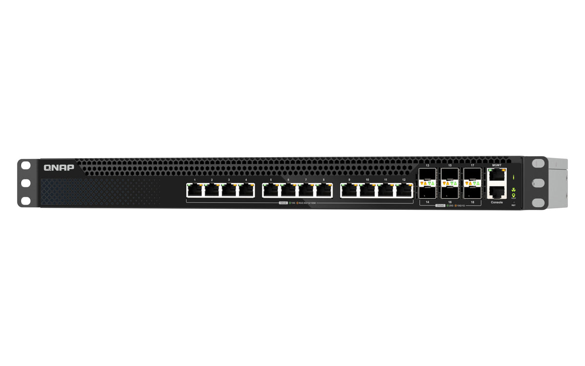 QNAP QSW-M5218-6F12T commutateur réseau Géré L3 10G Ethernet (100/1000/10000) 1U Noir
