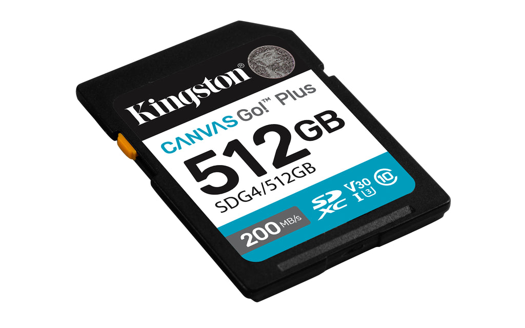 Kingston Technology Canvas Go! Plus 512 Go SDXC Canvas Go Plus Gen4 200 Mo/s C10 UHS-I U3 V30