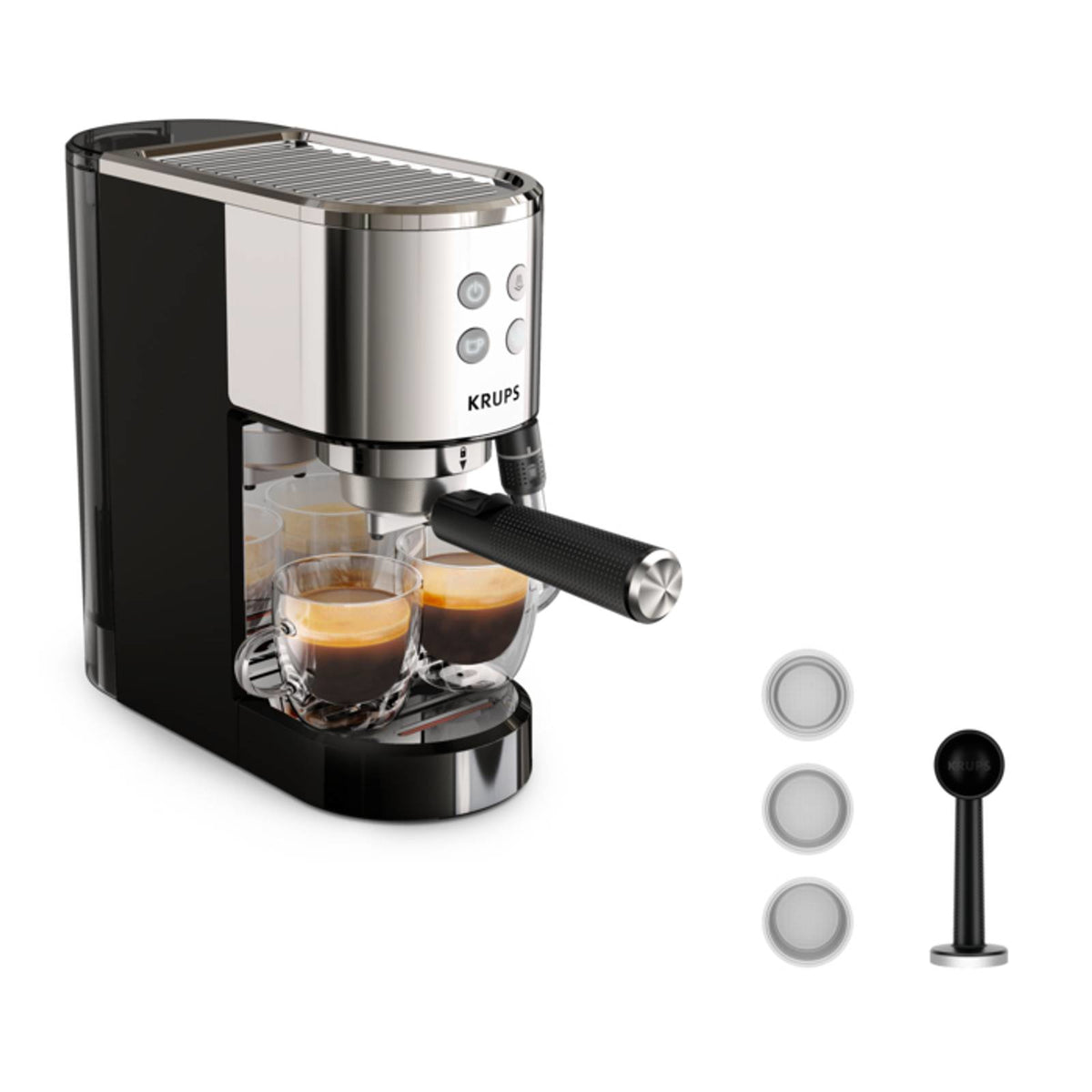 Krups Virtuoso + XP444C10 Kaffemaskine Rustfrit stål