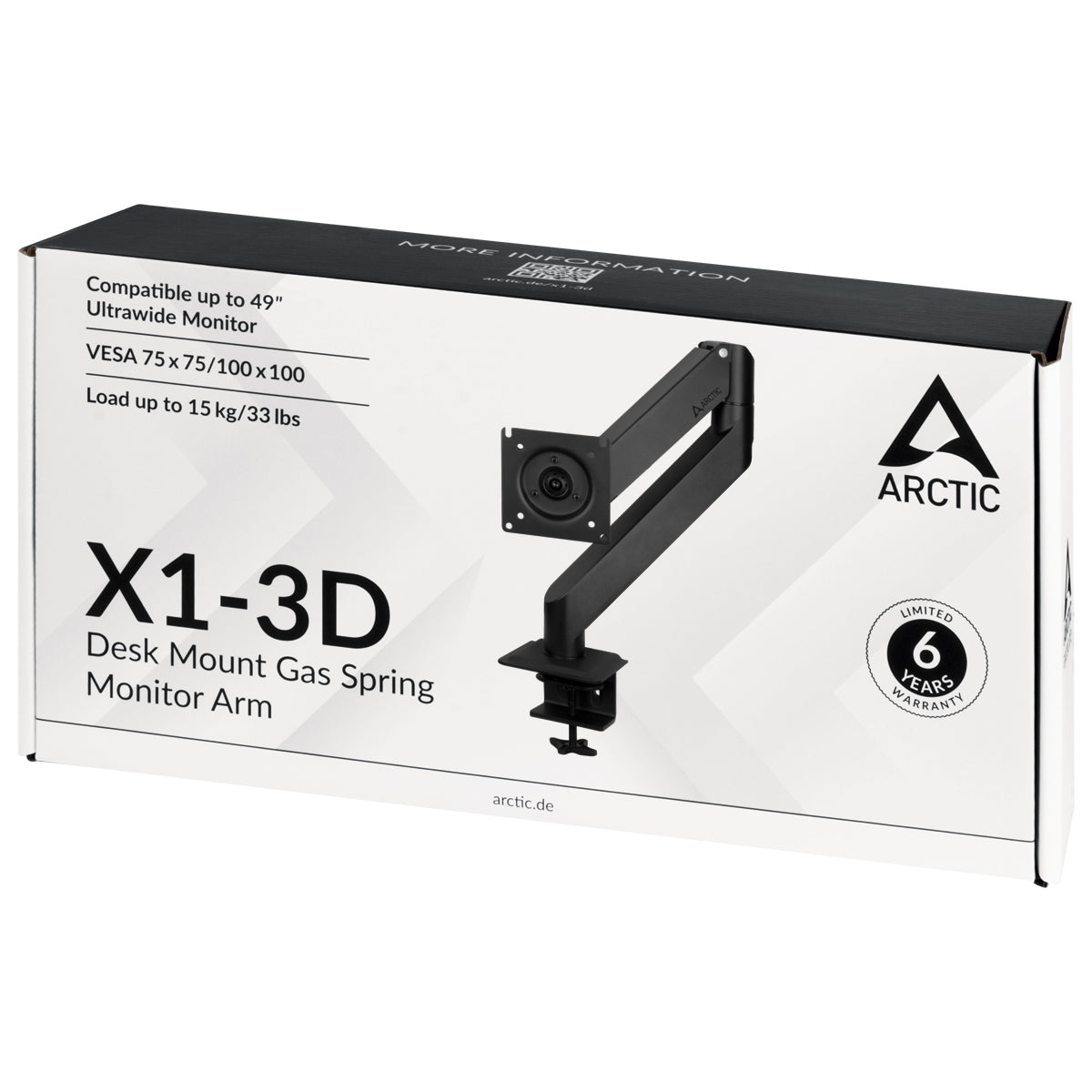 ARCTIC X1-3D 109,2 cm (43") Bureau Noir