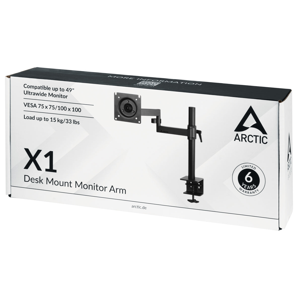 ARCTIC X1 109,2 cm (43") Bureau Noir