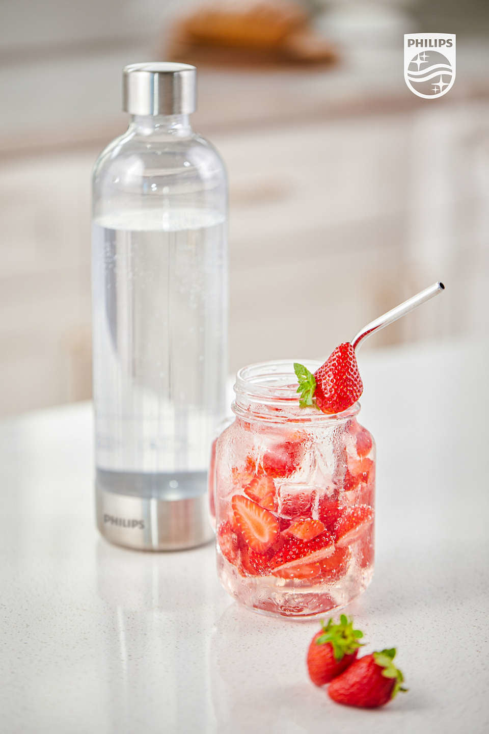 Philips ADD912/10 gourde Utilisation quotidienne 1000 ml Polyéthylène téréphthalate (PET), Acier inoxydable Acier inoxydable, Transparent