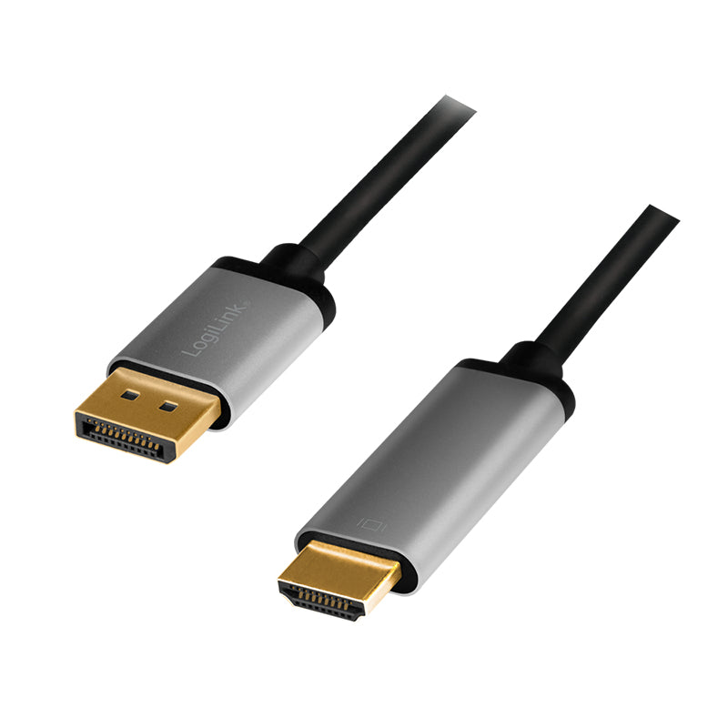 LogiLink CDA0107 câble vidéo et adaptateur 2 m DisplayPort HDMI Noir, Gris
