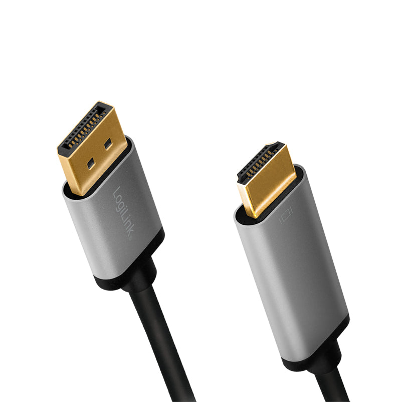 LogiLink CDA0107 câble vidéo et adaptateur 2 m DisplayPort HDMI Noir, Gris