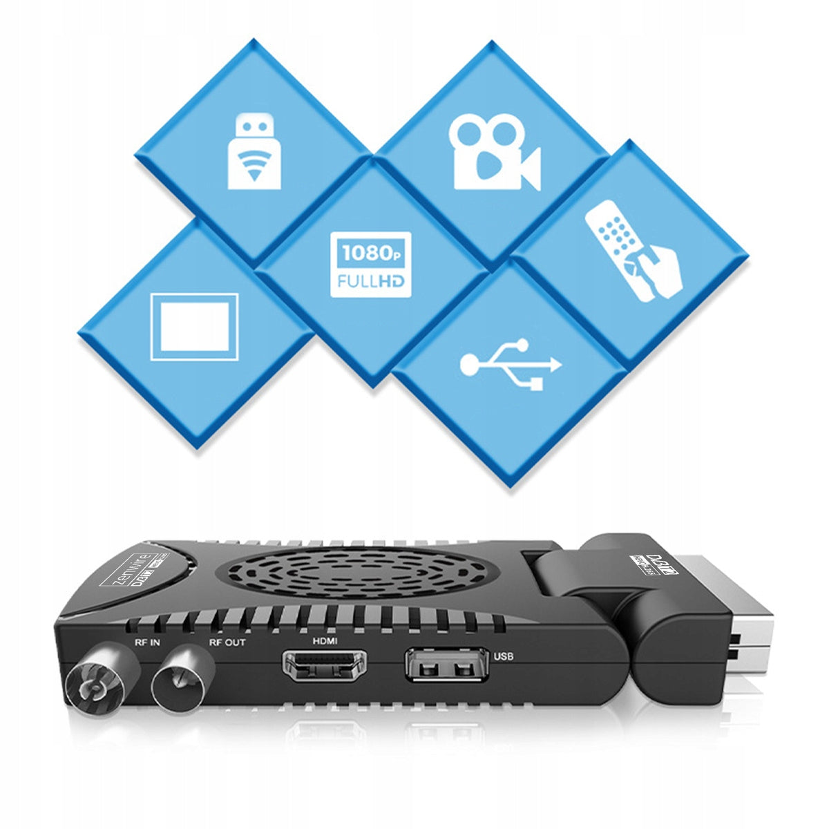 Récepteur satellite DVB-T2 HEVC H.265 WiFi pour la télévision terrestre Zenwire DVB-T2 Zenwire 002