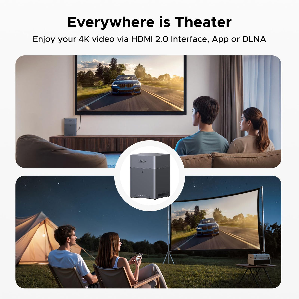 Ugreen DH4300 Plus NAS Mini Tower 8 Go LPPDDR4X UGOS Pro, Gris