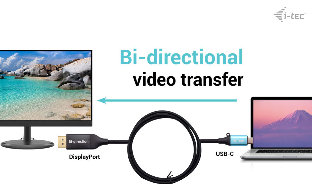 i-tec Câble Adaptateur USB-C vers DisplayPort Bidirectionnel 8K/30Hz, 150cm