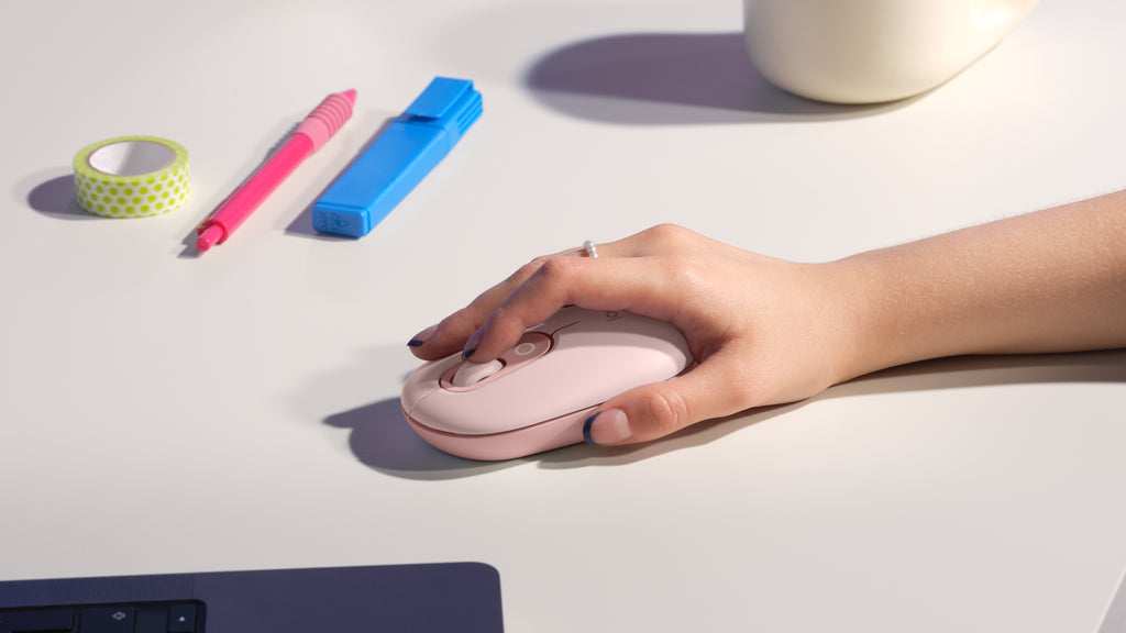 Logitech POP med Emoji knap Optisk trådløs mus Pink