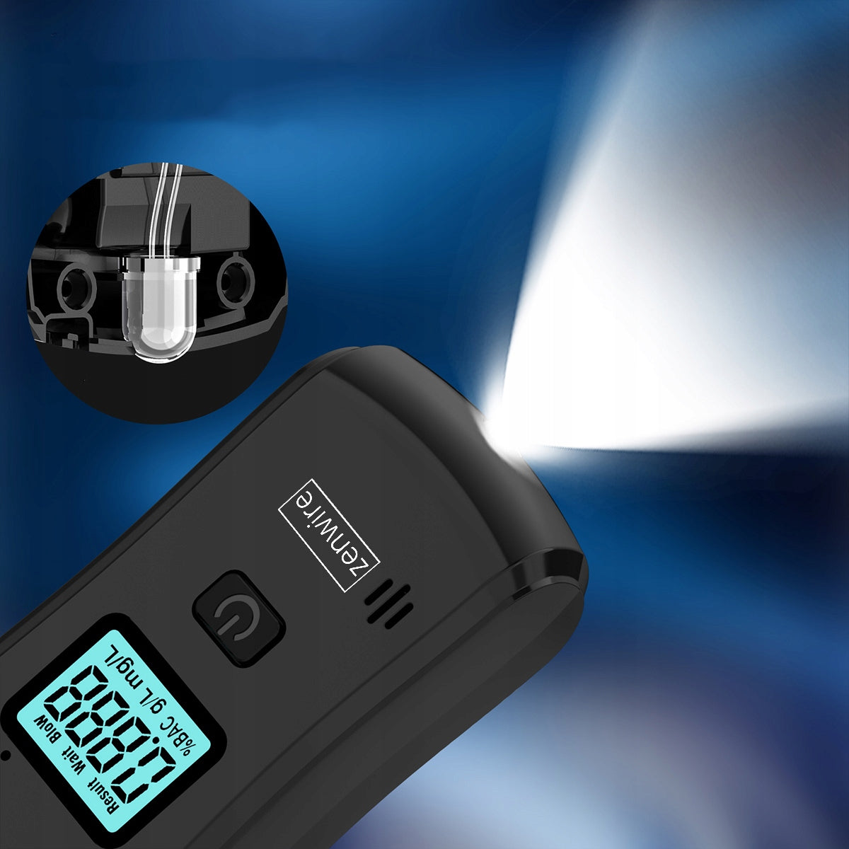 Alcootest numérique professionnel de police, alcootest domestique, lampe torche, 5 embouts, Zenwire MR806